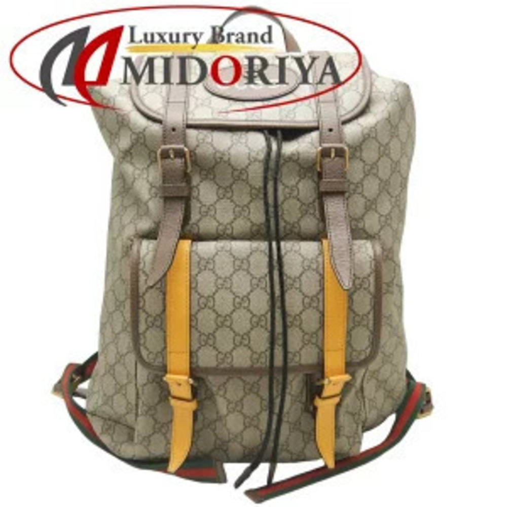 Gucci Backpack Rucksack GG Beige Soft Daypack Supreme Canvas - Picture 2 of 9